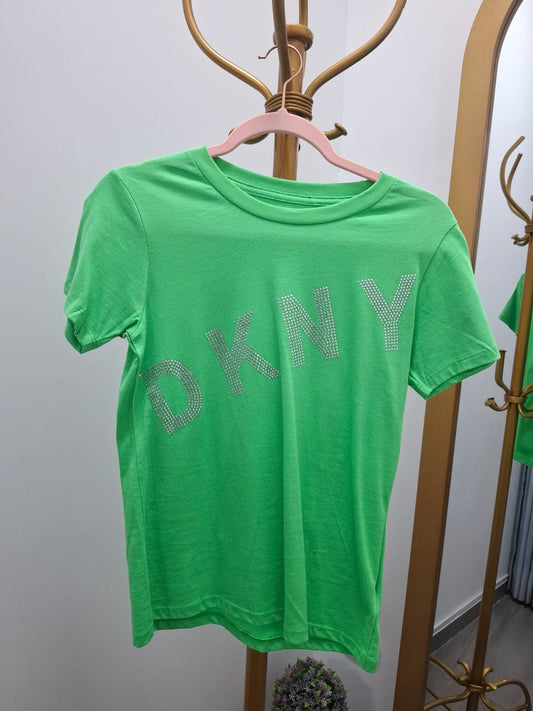 POLO PARA MUJER DKNY COLOR VERDE CON LOGO EN PEDRERIA - TALLA XXS