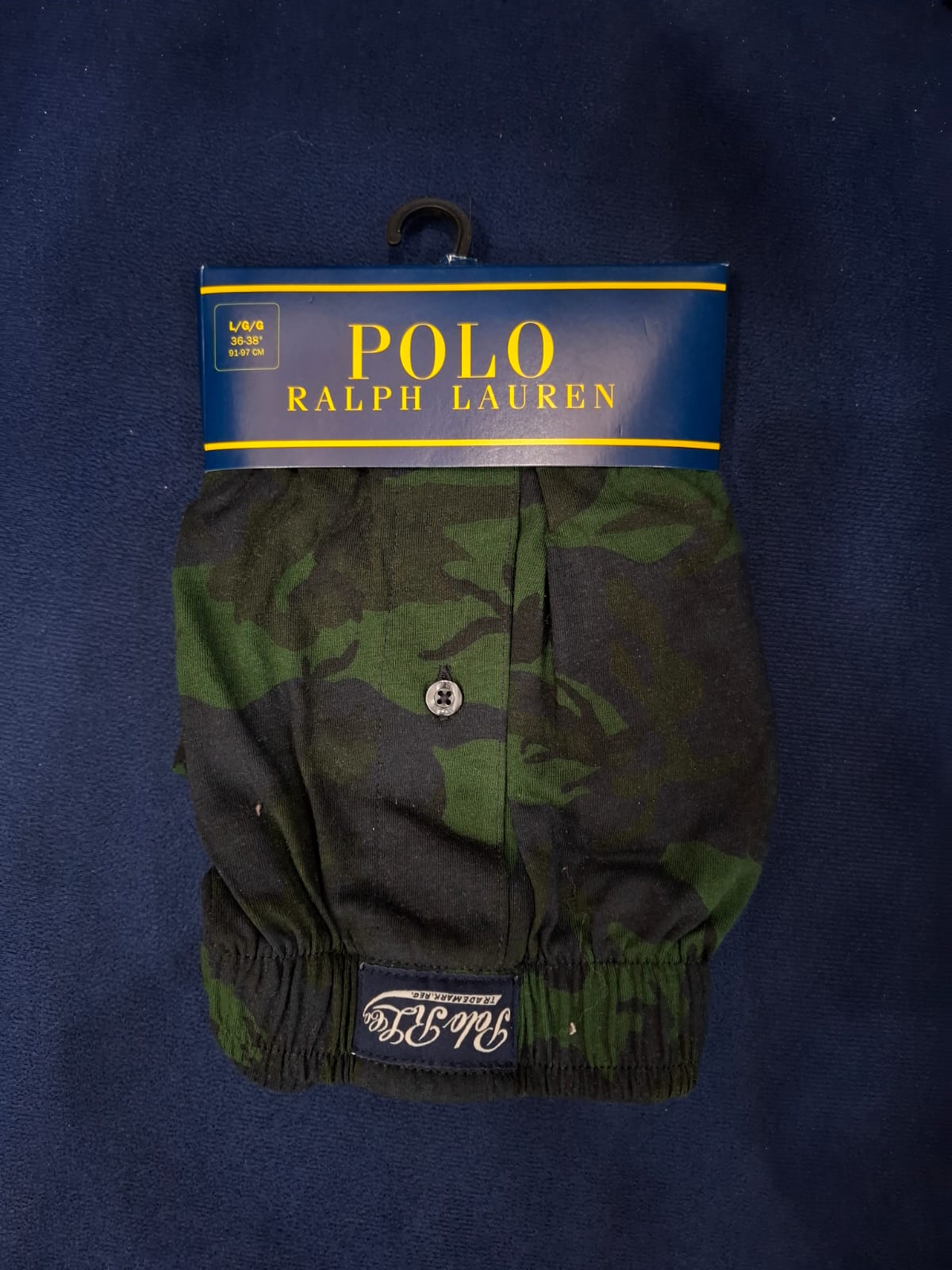 BOXER POLO RALPH LAUREN COLOR VERDE MILITAR CON NEGRO - TALLA L