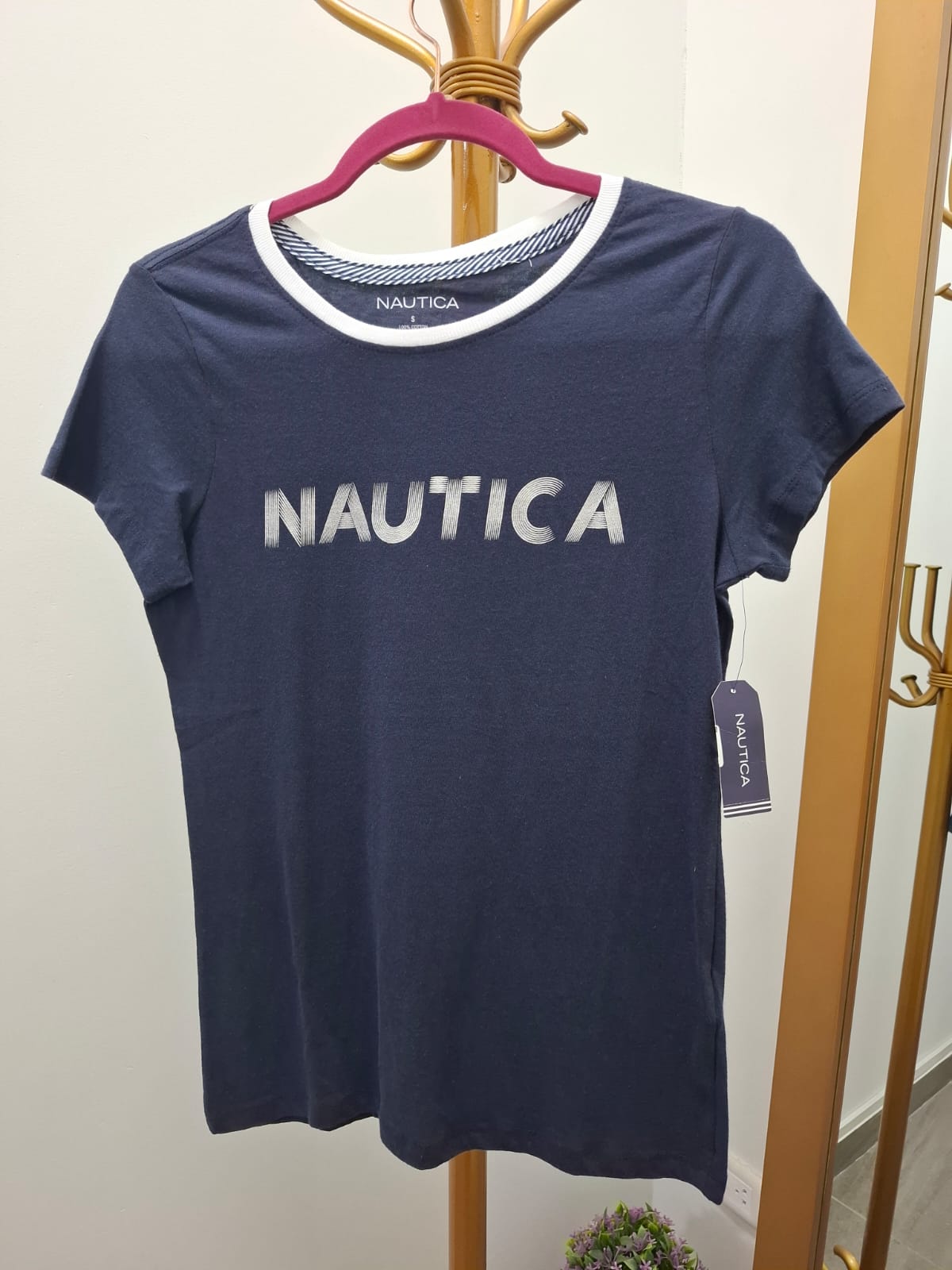 POLO DE MUJER NAUTICA COLOR AZUL CON LOGO EN BLANCO - TALLA S