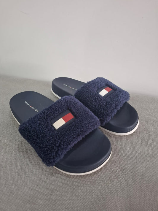 SANDALIAS AFELPADAS TOMMY HILFIGER COLOR AZUL OSCURO - TALLA 35