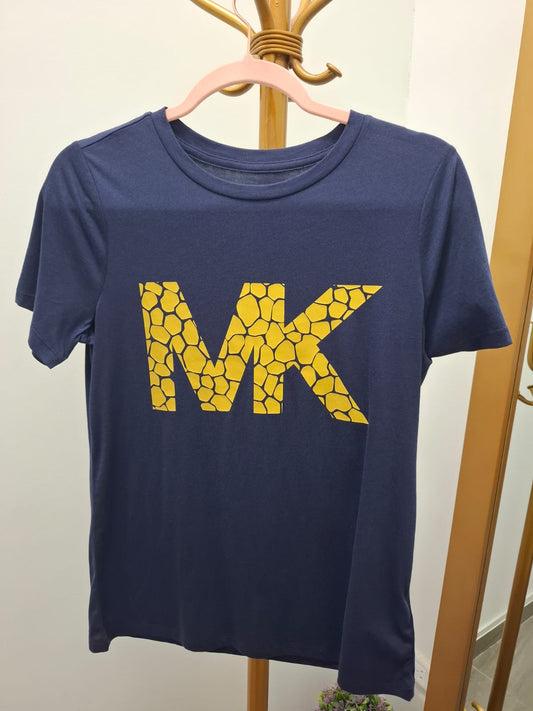 POLO DE MUJER MICHAEL KORS COLOR AZUL CON LOGO AMARILLO - TALLA XS