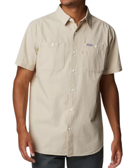 CAMISA MANGA CORTA COLUMBIA COLOR BEIGE - TALLA L