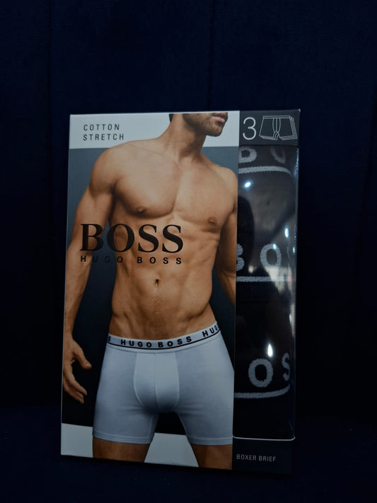 3 UNIDADES DE BOXER HUGO BOSS EN COLOR NEGRO - TALLA L