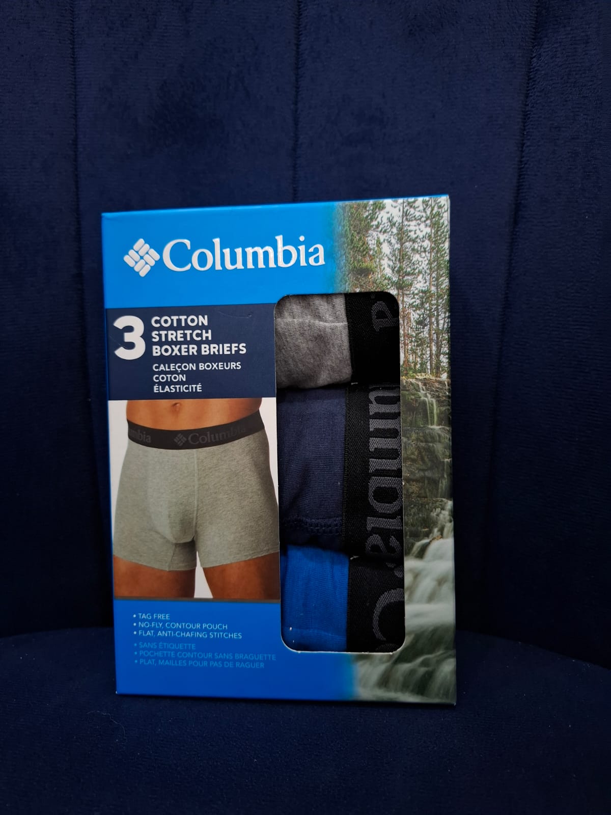 3 UNIDADES DE BOXER COLUMBIA COLOR CCELESTE, AZUL Y GRIS - TALLA L