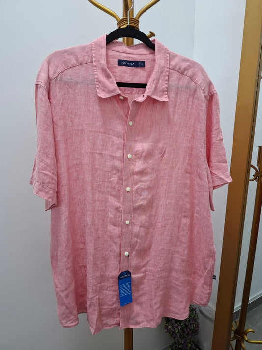 CAMISA MANGA CORTA NAUTICA COLOR MELON - TALLA XXL