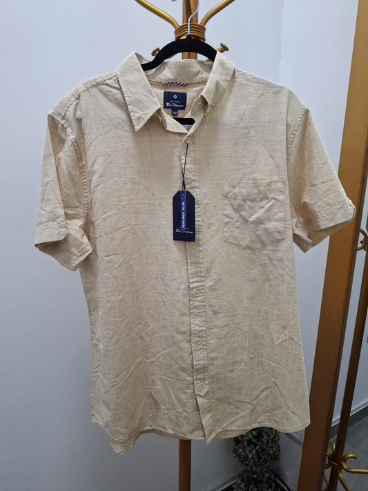 CAMISA MANGA CORTA BEN SHERMAN COLOR BEIGE - TALLA L