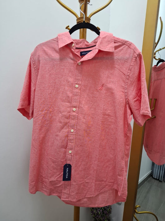 CAMISA MANGA CORTA NAUTICA COLOR SALON - TALLA M