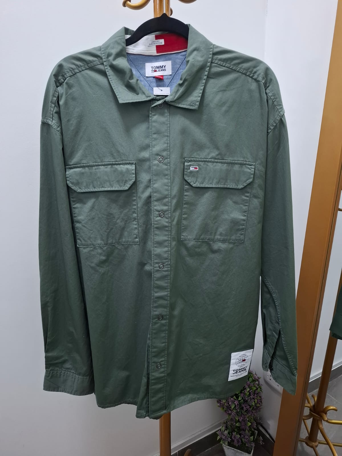 CAMISA MANGA LARGA TOMMY JEAN COLOR VERDE - TALLA L