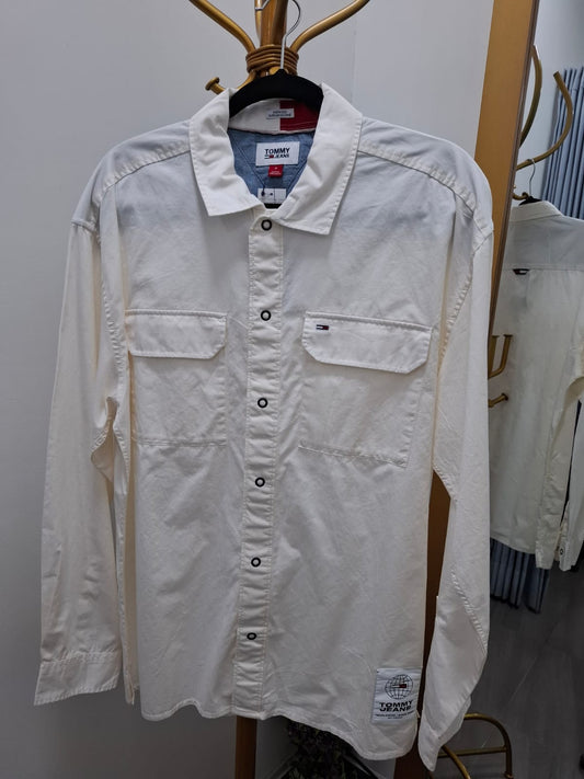 CAMISA MANGA LARGA TOMMY JEANS COLOR BLANCO - TALLA M