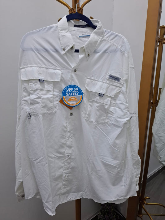 CAMISA MANGA LARGA COLUMBIA COLOR BLANCO - TALLA L