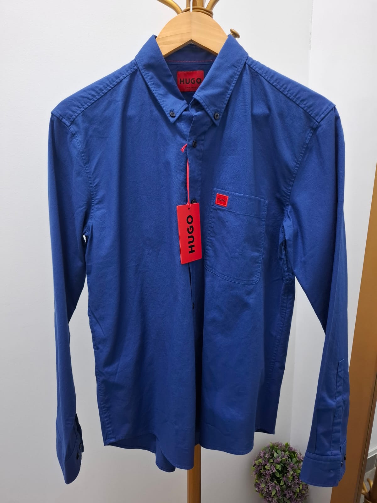 CAMISA MANGA LARGA HUGO BOSS COLOR AZUL - TALLA S