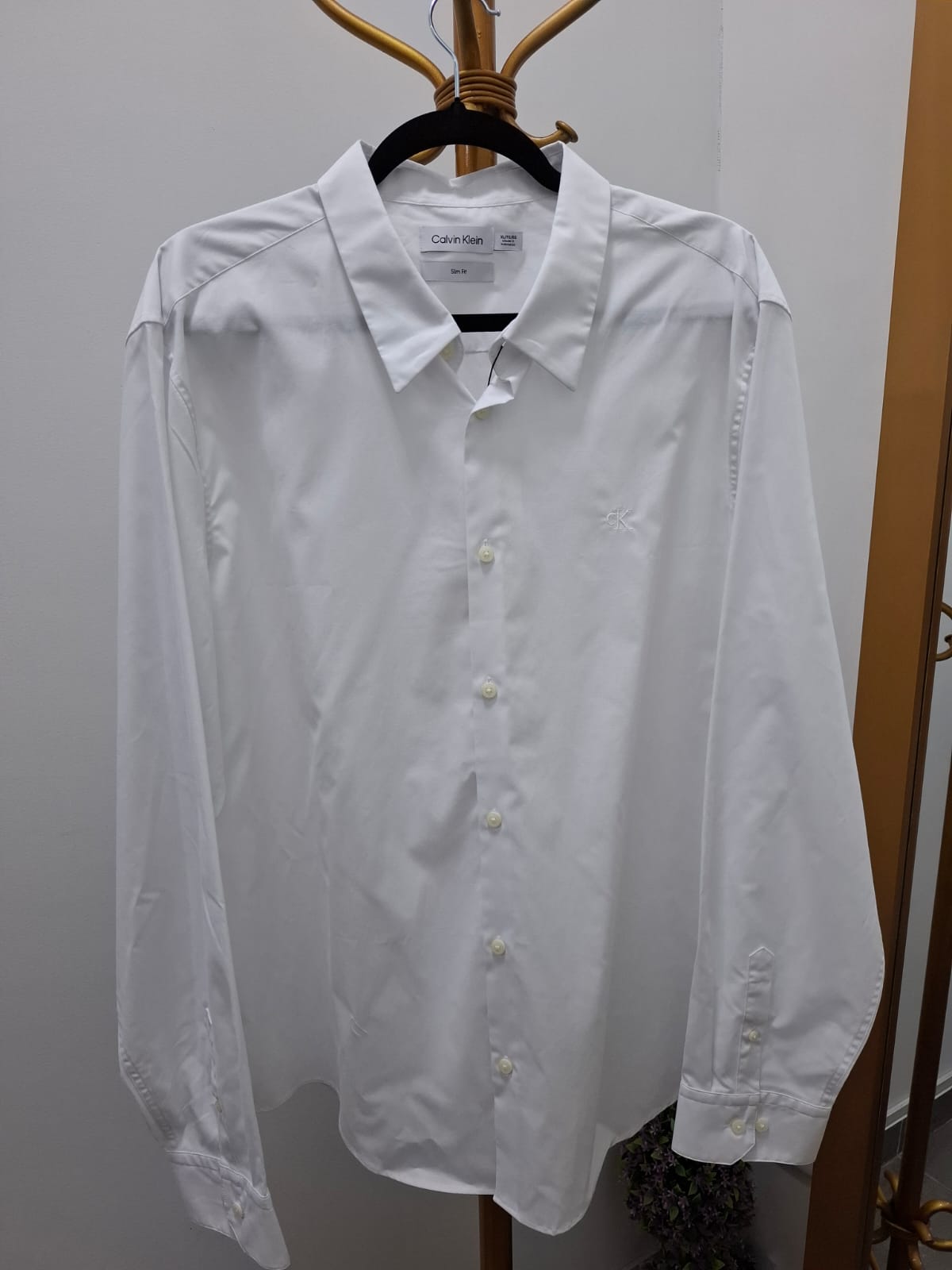 CAMISA MANGA LARGA CALVIN KLEIN COLOR BLANCO - TALLA XL