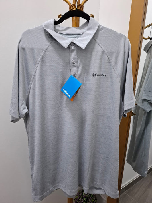 POLO CUELLO CAMISA COLUMBIA ESTILO DEPORTIVO COLOR GRIS - TALLA L