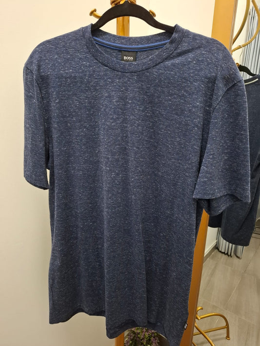 POLO HUGO BOSS COLOR AZUL JASPEADO - TALLA XL