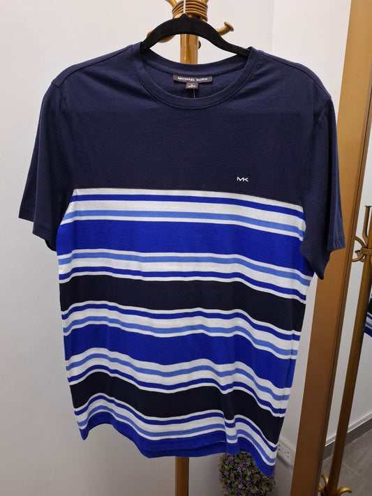 POLO MICHAEL KORS A RALLAS AZUL, BLANCO Y CELESTE - TALLA S