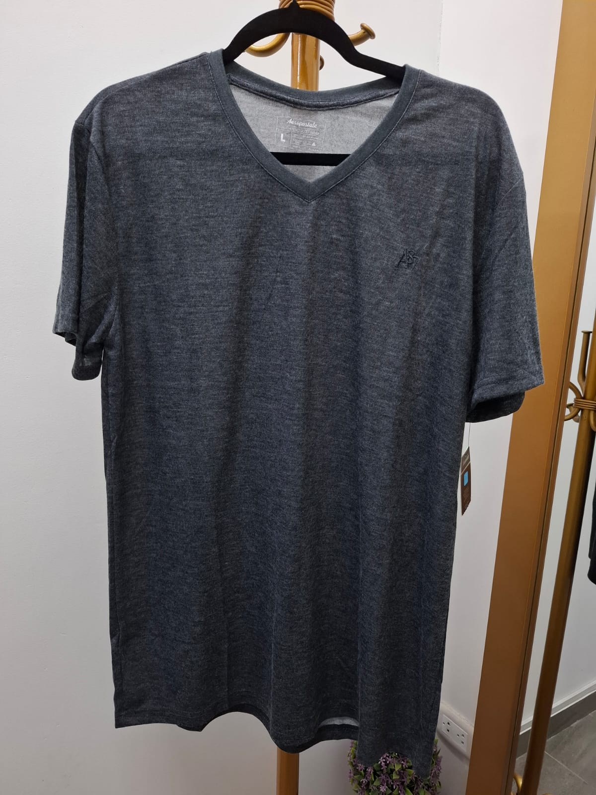 POLO AEROPOSTALE COLOR PLOMO JASPEADO - TALLA L