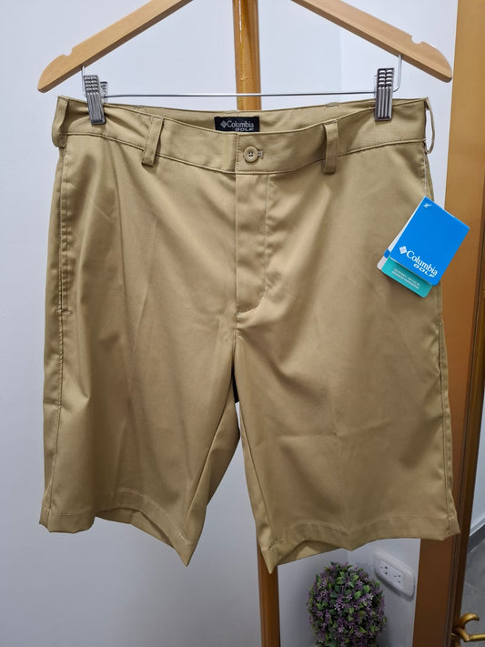 SHORT DE TELA COLUMBIA GOLF COLOR CAMEL - TALLA 32