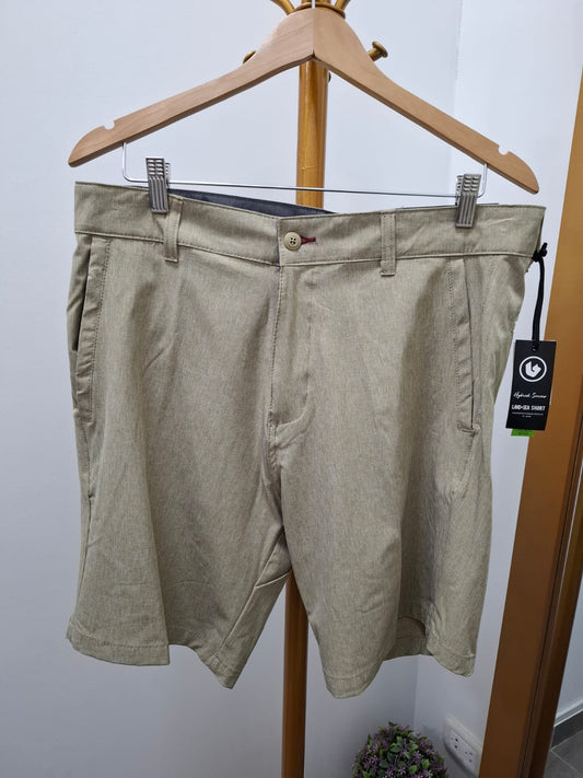 SHORT BURNSIDE COLOR BEIGE JASPEADO - TALLA 34