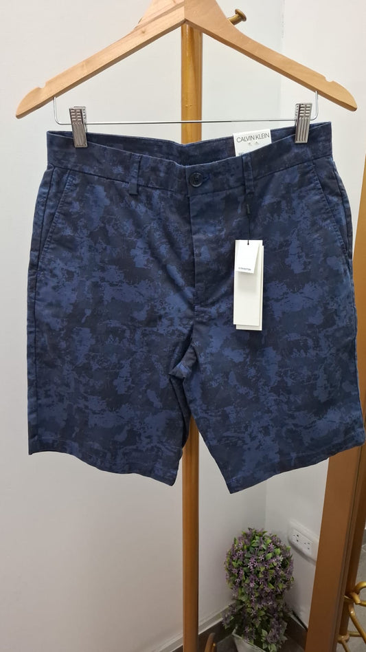 SHORT CALVIN KLEIN COLOR AZUL NOCHE JASPEADO - TALLA 30