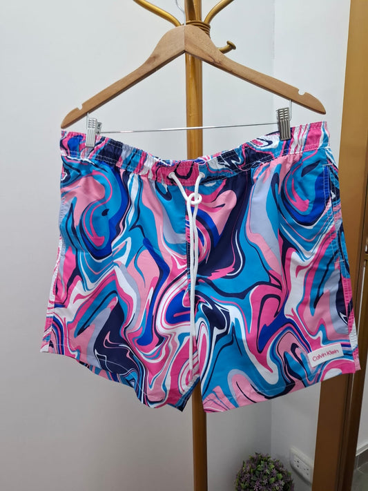 ROPA DE BAÑO CALVIN KLEIN ESTAMPADO EN COLOR ROSA, AZUL Y CELESTE - TALLA XL