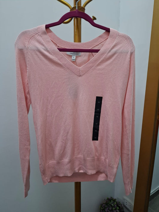 CHOMPA DE MUJER BANANA REPUBLIC DE HILO COLOR ROSA - TALLA XS