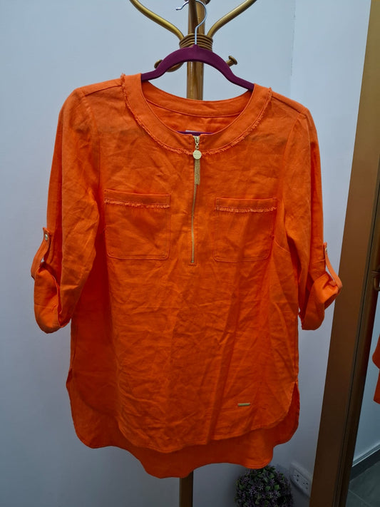 BLUSA ANNE KLEIN COLOR NARANJA - TALLA XS