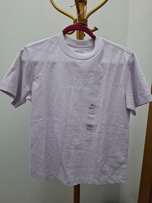 POLO DE MUJER CALVIN KLEIN COLOR LILA CON LOGO BLANCO - TALLA XS