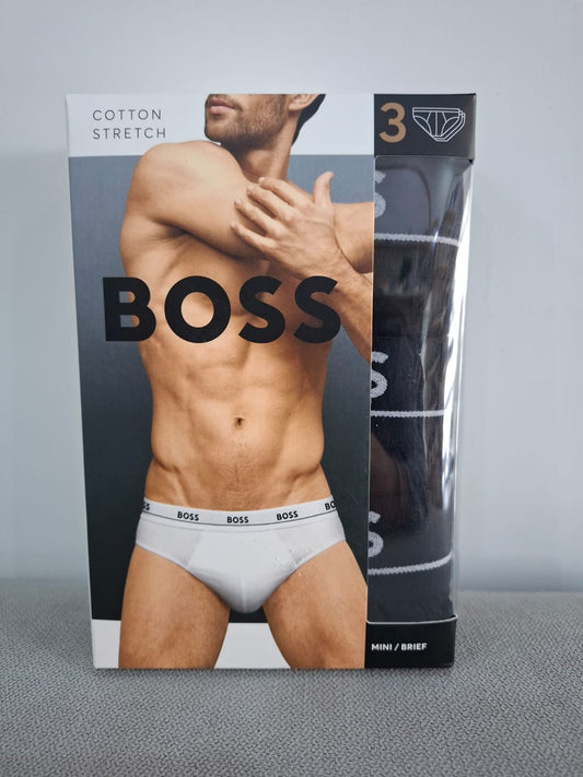 3 UNIDADES DE BOXER HUGO BOSS EN COLOR NEGRO - TALLA L