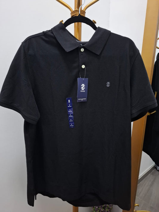 POLO CUELLO CAMISA IZOD COLOR NEGRO - TALLA L