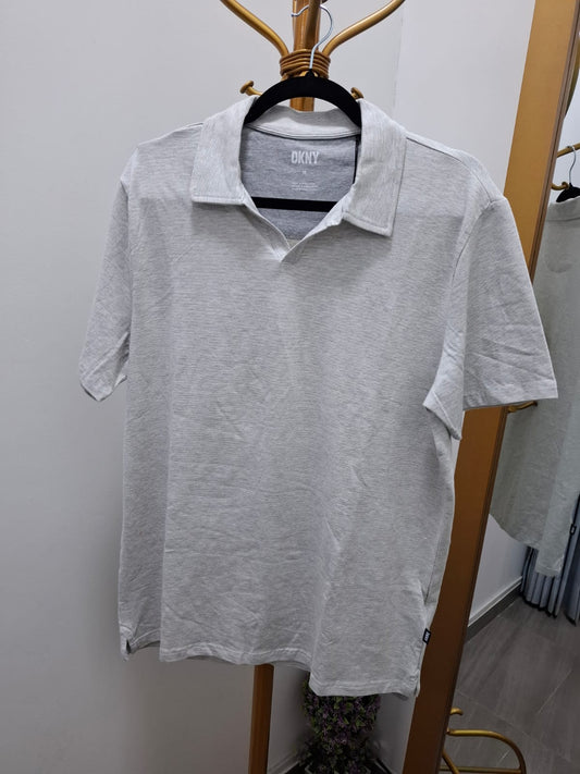 POLO CUELLO CAMISA DKNY COLOR GRIS - TALLA M