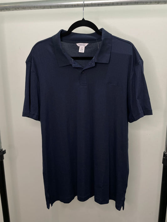 POLO CUELLO CAMISA CALVIN KLEIN COLOR AZUL NOCHE - TALLA M