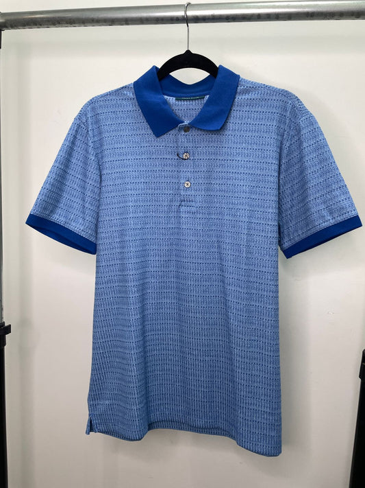 POLO CUELLO CAMISA PERRY ELLIS COLOR AZUL JASPEADO - TALLA M