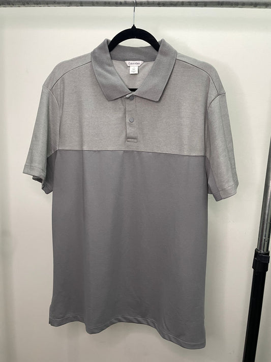 POLO CUELLO CAMISA CALVIN KLEIN COLOR GRIS Y PLOMO - TALLA L