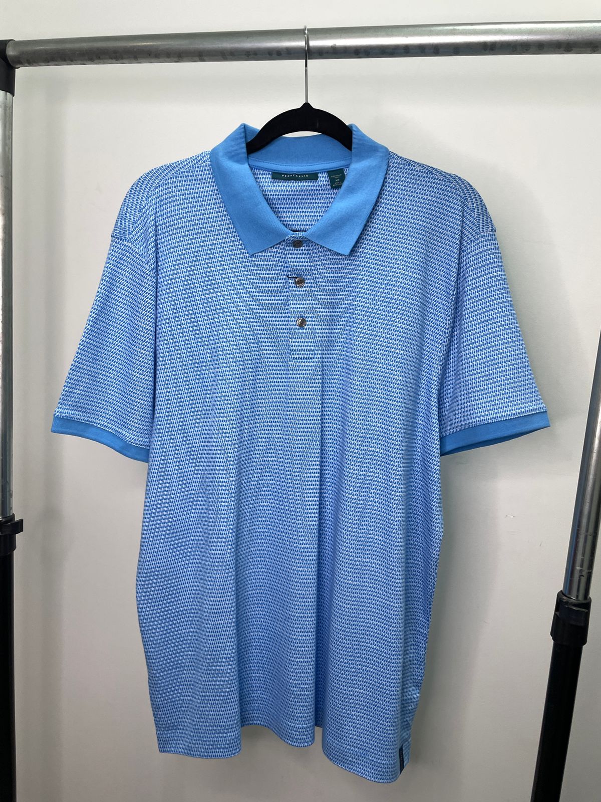 POLO CUELLO CAMISA PERRY ELLIS COLOR CELESTE - TALLA L