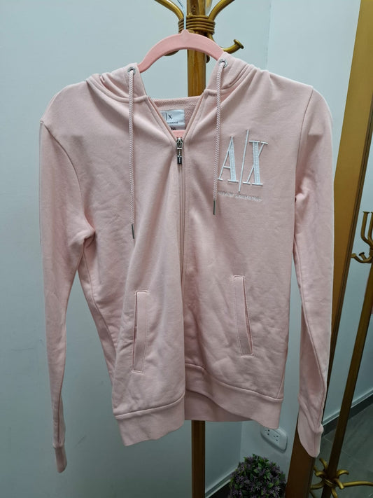 CASACA CON CAPUCHA ARMANI EXCHANGE COLOR ROSA - TALLA S