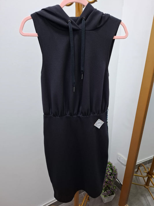 VESTIDO CASUAL CON CAPUCHA ARMANI EXCHANGE COLOR NEGRO - TALLA S