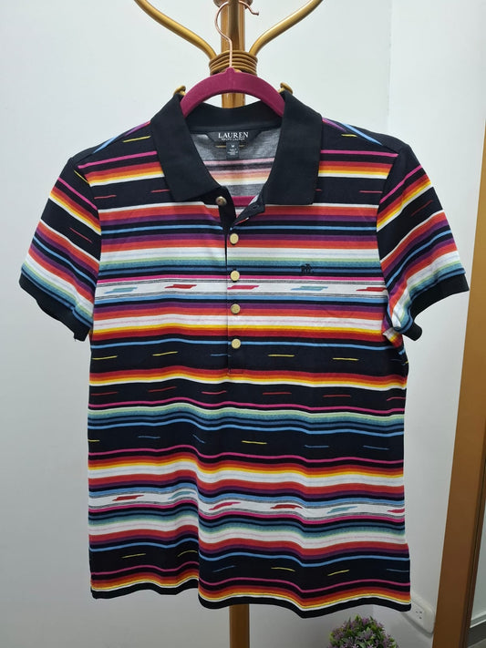 POLO CUELLO CAMISA A RAYAS DE COLORES LAUREN RALPH LAUREN - TALLA M