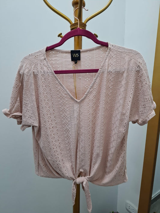 BLUSA TIPO TEJIDA W5 COLOR PASO ROSA - TALLA S